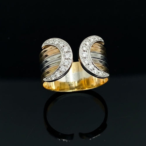 Bague Fascia in Oro a Tre Colori, con Diamanti 58 Facettes