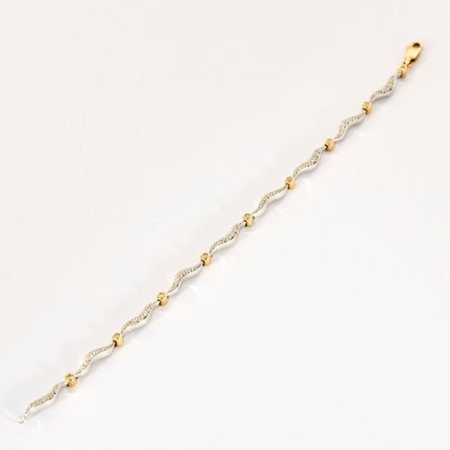 Bracelet Bracelet en or jaune, blanc et diamants 58 Facettes LP1300/17