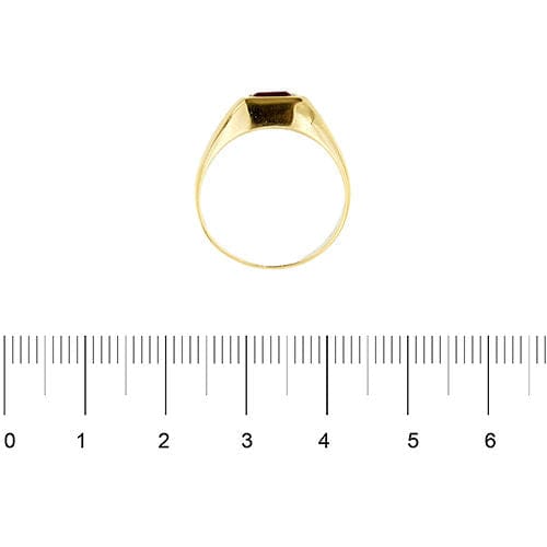 Bague Bague pour homme en or jaune avec pierre rouge 58 Facettes 35623