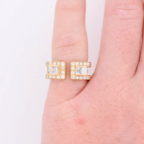 Bague 48 Jean Vendôme - Bague Carrée en Or Jaune et Diamants 58 Facettes 245