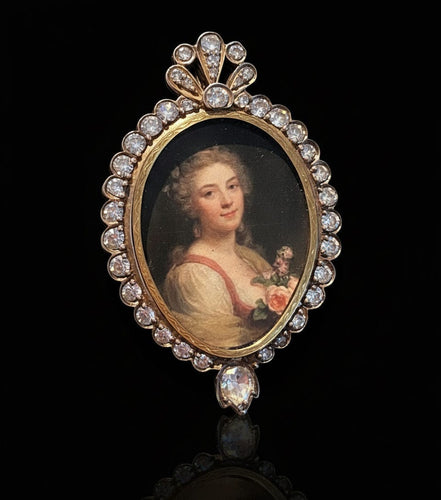 Pendentif Imponente ciondolo portaritratto austroungarico 58 Facettes