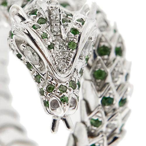 Bague Bague dragon avec émeraudes et diamants 58 Facettes 38003