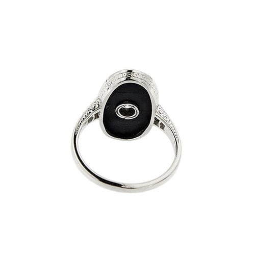Bague 56 Bague Art Déco avec onyx et diamants 58 Facettes 37817