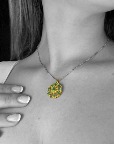 Ciondolo Smeraldi e Diamanti 58 Facettes