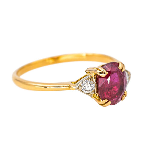 Bague 58 Bague  Or jaune Rubis, Diamant 58 Facettes 4423551RV