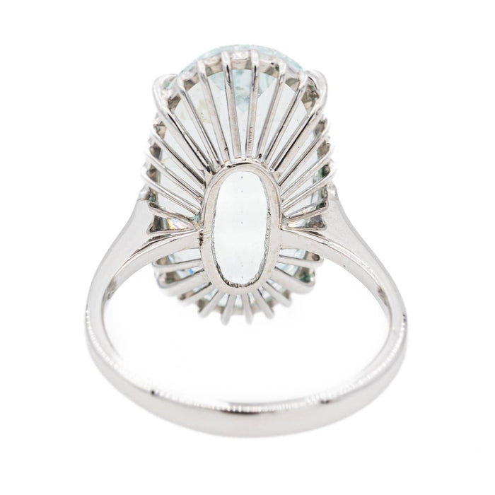 Bague 54.5 Bague Cocktail Or blanc Aigue-marine 58 Facettes 2912925CN