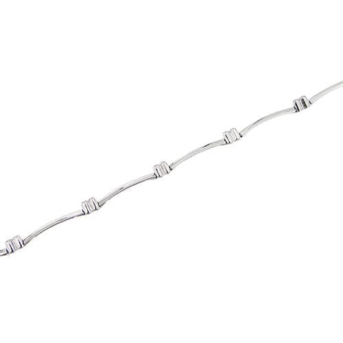 Bracelet Bracelet segmenté en or blanc avec diamants 58 Facettes 23296