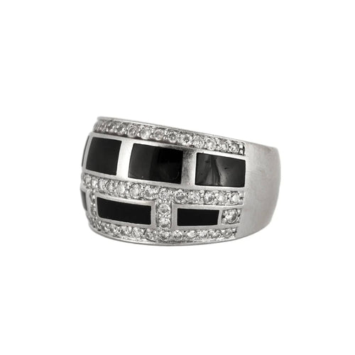 Bague BAGUE JONC EMAILLÉE OR & DIAMANTS 58 Facettes BO/230029 RIV