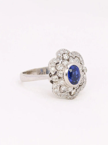 Bague 60 Bague Art Déco saphir diamants 58 Facettes J605