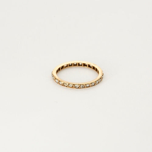 Bague 53 Alliance or rose et diamants 58 Facettes LAN1223