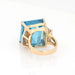 Bague 47 Bague diamant topaze bleue 35 carats or jaune vintage 58 Facettes G13194