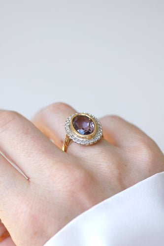 Bague 56 Bague Style Art Déco Améthyste et Diamants 58 Facettes