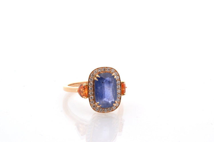 Bague 52 Bague saphir de 2,67cts, saphirs orange et diamants 58 Facettes 2668