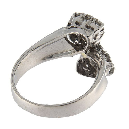 Bague 55 Bague contrarié en or blanc avec pavé de diamants de 1,30 ct 58 Facettes G3709