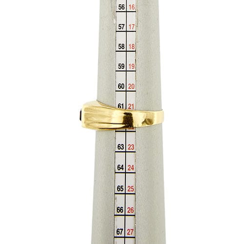 Bague Bague pour homme en or jaune avec pierre rouge 58 Facettes 35623