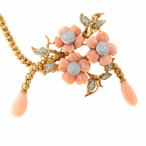 Collier Collier Corail Peau d'Ange Or jaune et Diamant 58 Facettes 63700110