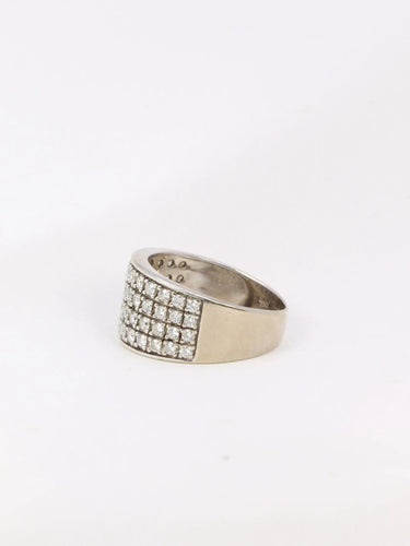 Bague Bague bandeau vintage en or blanc et diamants 58 Facettes J20