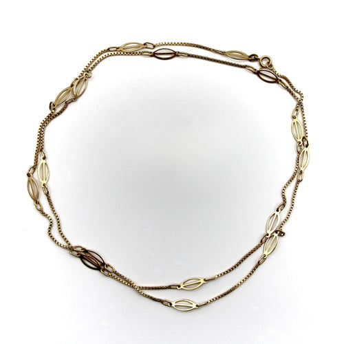Collier Chaîne italienne vintage à maillons fantaisie en or 18 carats 58 Facettes