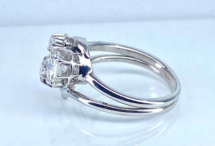 Bague 52 Bague or blanc sertie  de 3 diamants 58 Facettes AB450