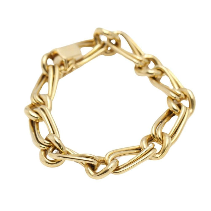 Bracelet Bracelet à maillons doubles alternés en or jaune 58 Facettes D363713