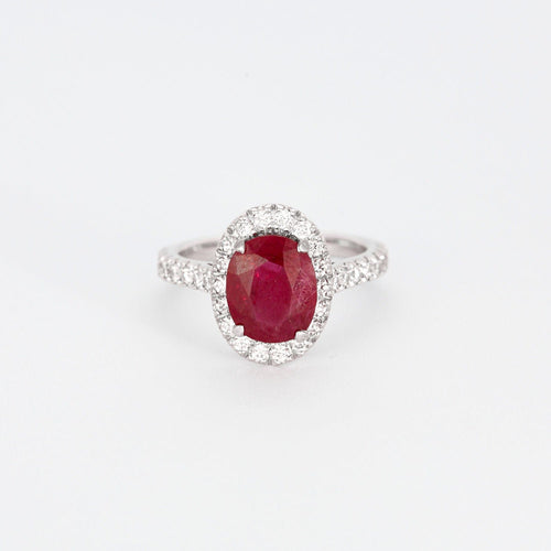 Bague rubis et diamants 58 Facettes