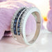 Bague 55 Bague bandeau or blanc diamants saphirs 58 Facettes AA 1676