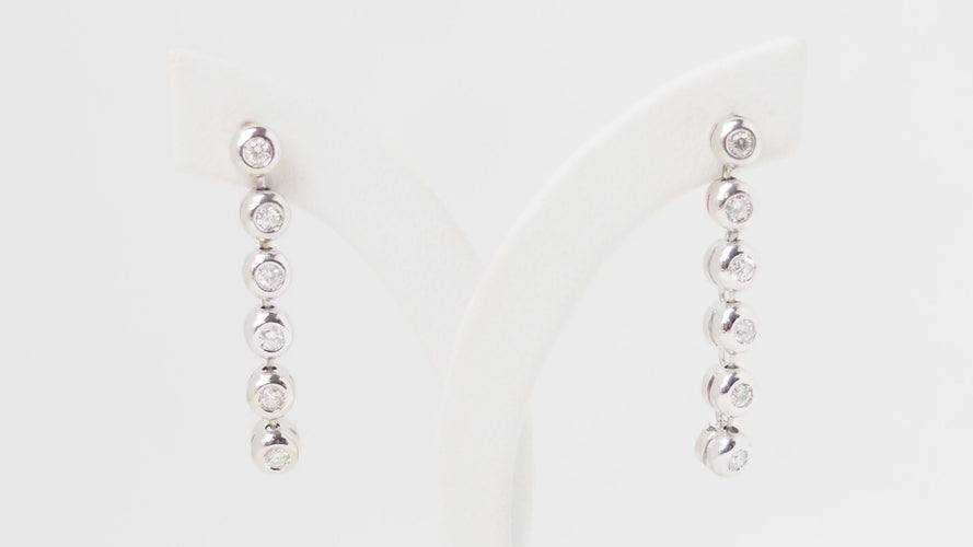 Boucles d'oreilles 4.3cm pendants d'oreilles en or blanc et diamants 58 Facettes 32256
