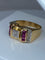 Bague 58 Bague Tank diamants & rubis synthétiques 58 Facettes