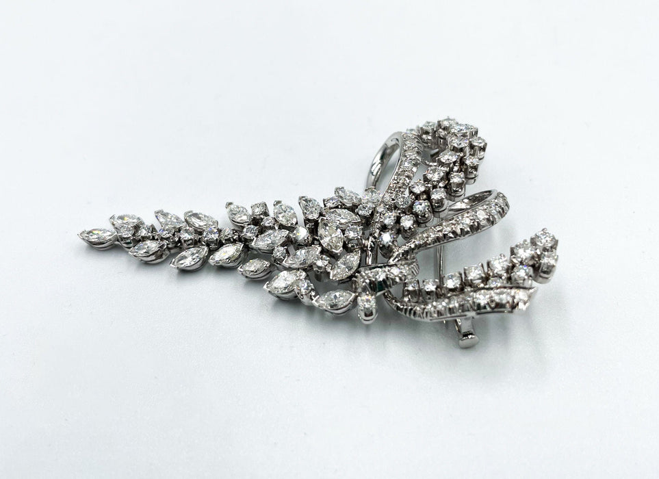 Broche Broche Vintage années 50 or blanc diamants 58 Facettes