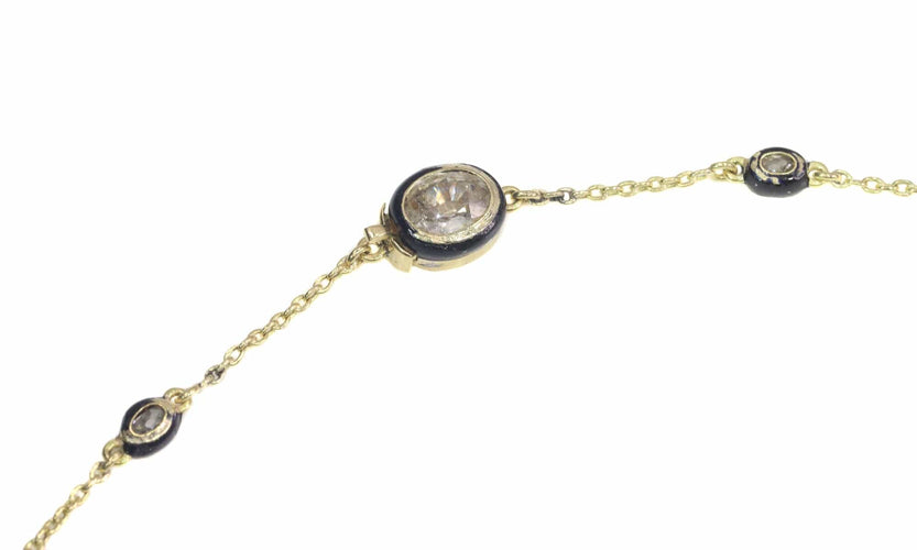 Collier Collier exquis en or, diamants (5,28 ct) et perles, datant des années 1850 58 Facettes 21007-0051