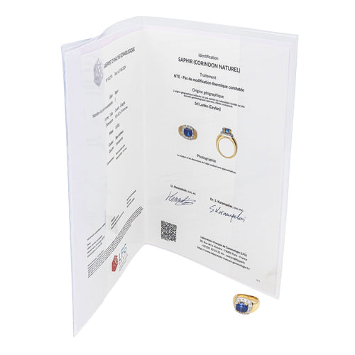 Bague 54 Bague Or jaune, Or blanc Saphir, Diamant 58 Facettes 3393426CN