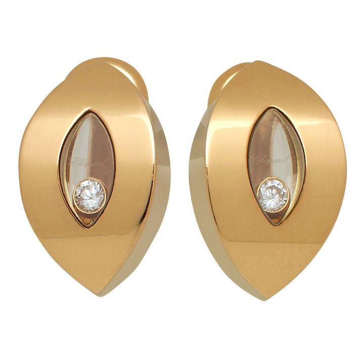 CHOPARD - Paire Boucles d'oreilles Happy Diamonds or jaune diamants