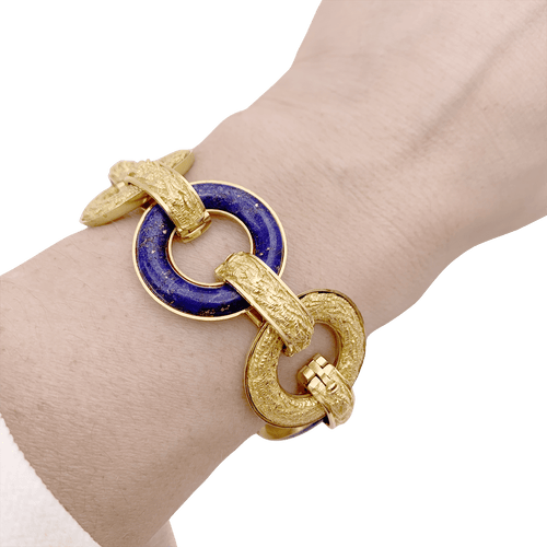 Bracelet Bracelet or jaune, lapis lazuli. 58 Facettes 34480
