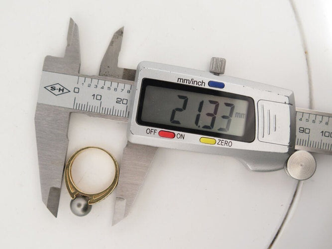 Bague 53 bague perle de tahiti & 36 diamants 0.32 ct 53 or 18k 5.6 gr 58 Facettes 267695