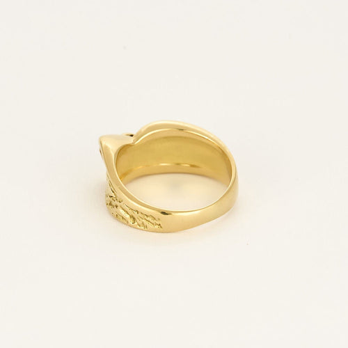 Bague en or jaune à motif de noeud stylisée