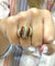 Bague 53 Bague ancienne en or jaune rubis et diamants 58 Facettes