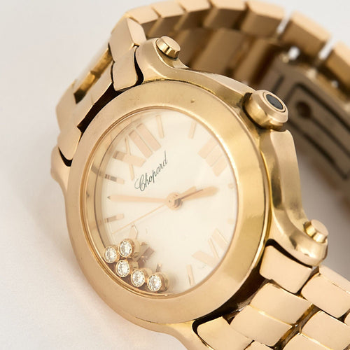Montre Chopard-  Happy Sport - Montre en or rose et diamants 58 Facettes DRE1840