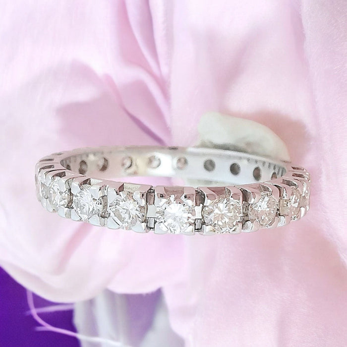 Bague 58.5 Bague or blanc et diamants 58 Facettes AA 1674