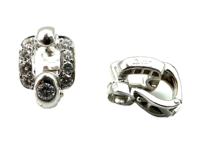 Boucles d'oreilles CARTIER. Boucles d'oreilles vintage or et diamants 58 Facettes