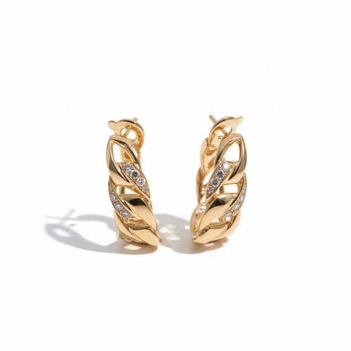 Boucles d'oreilles Cartier - Boucles d’Oreilles Bergame - Or Jaune et Diamants 58 Facettes 1.0001077/1