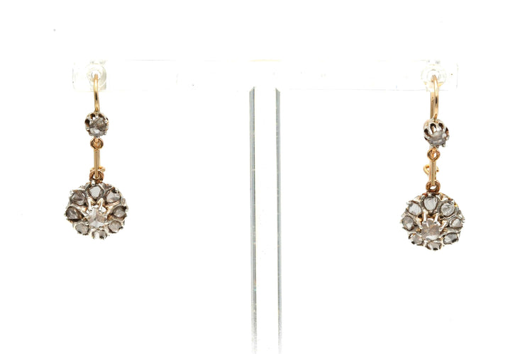 Boucles d'oreilles Dormeuses Or jaune Diamants taille Rose 58 Facettes 22964