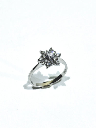 Bague 54 Bague étoile or blanc et diamants 58 Facettes