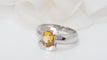 Bague 54 Bague en or blanc et citrine 58 Facettes 15881
