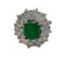 Bague 50 Bague design rétro en or blanc avec diamants et émeraudes 58 Facettes Q264B