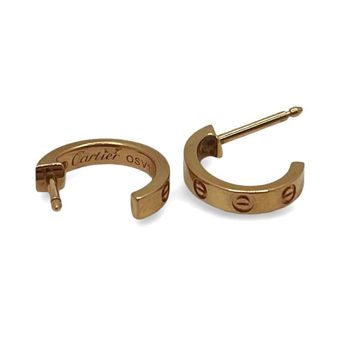 Boucles d'oreilles Créoles Cartier Love or rose 58 Facettes 00040701