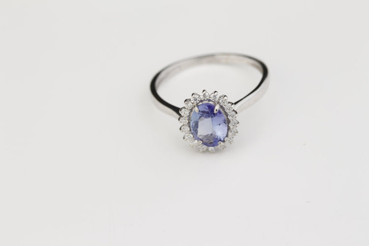 Bague 56 Bague Tanzanite Diamants 58 Facettes