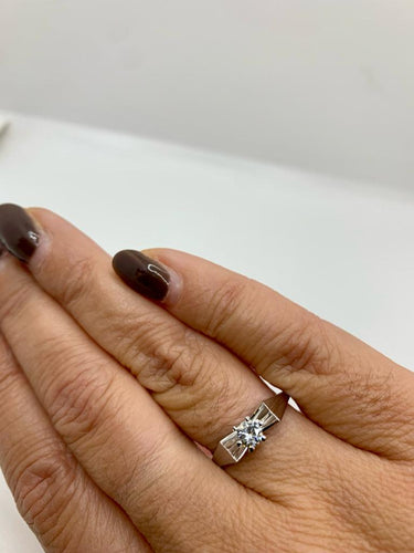 Bague 53 bague solitaire vintage diamant 0.18ct 58 Facettes