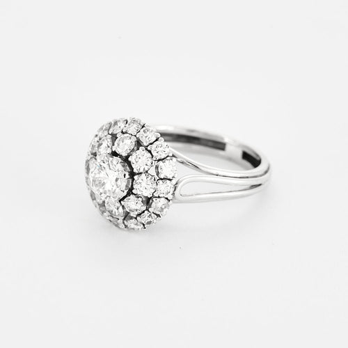 Bague 49 Bague en or blanc, diamants 58 Facettes LJ33