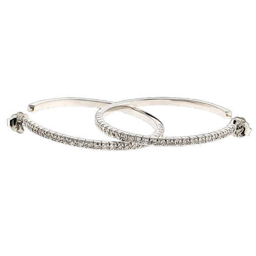 Boucles d'oreilles en or blanc et diamants