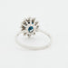 Ring 60 White Gold Ring - Daisy Style with Sapphire and Diamonds 58 Facettes REF 2151/12